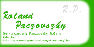 roland paczovszky business card